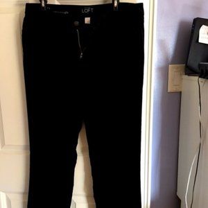 AnnTaylor Loft Sz 8 Black Velvet like pants